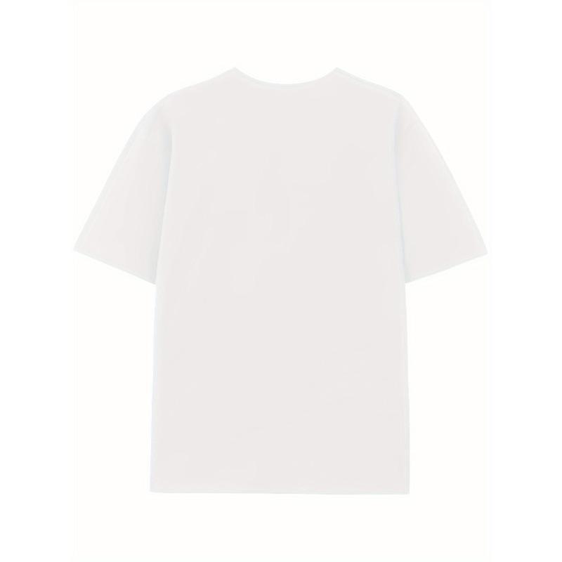 European sizes '  Black Question Mark Print - Short Sleeve Round Neck Casual Summer Top for &, Breathable White Shirt with Iconic Q Mark Symbol,