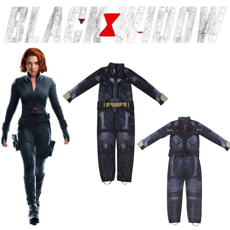 Superhero Kids Fancy Dress Black Widow Movie Classic Cosplay Costume