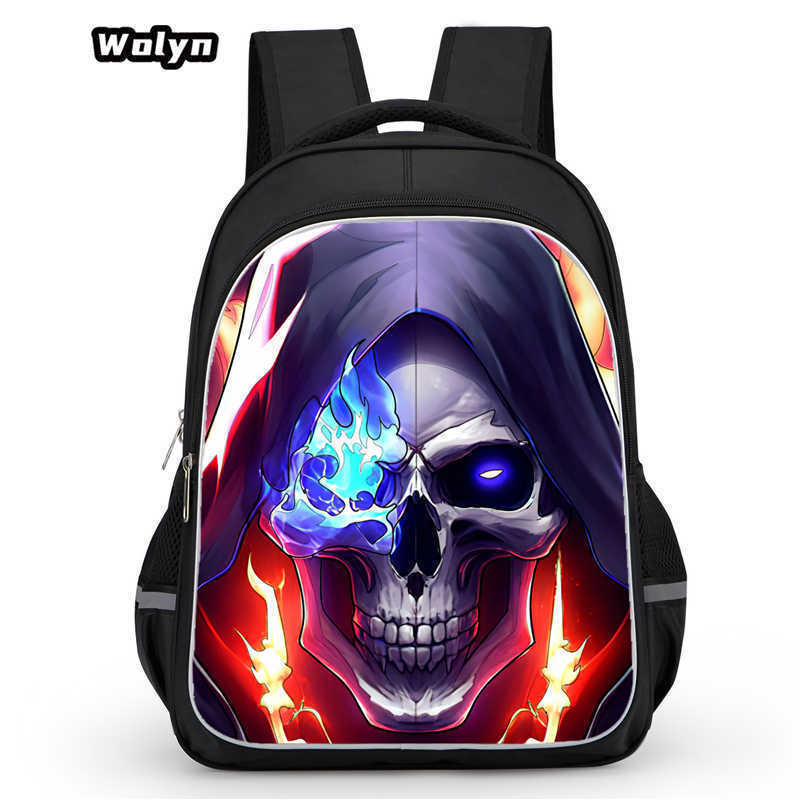 Skull Series Peripheral Animation Printing Backpack Student Bag Support