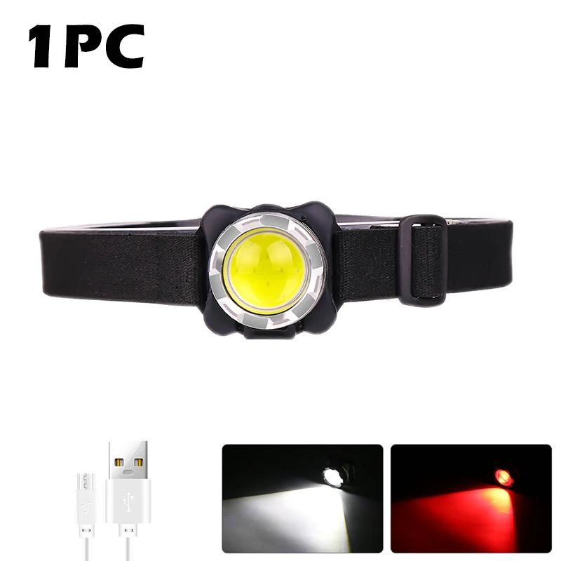 

PortableUSB Rechargeable COBLED Headlight Built-in 1200mah Battery Torch Headlamp Outdoor Waterproof Fishing Camping light