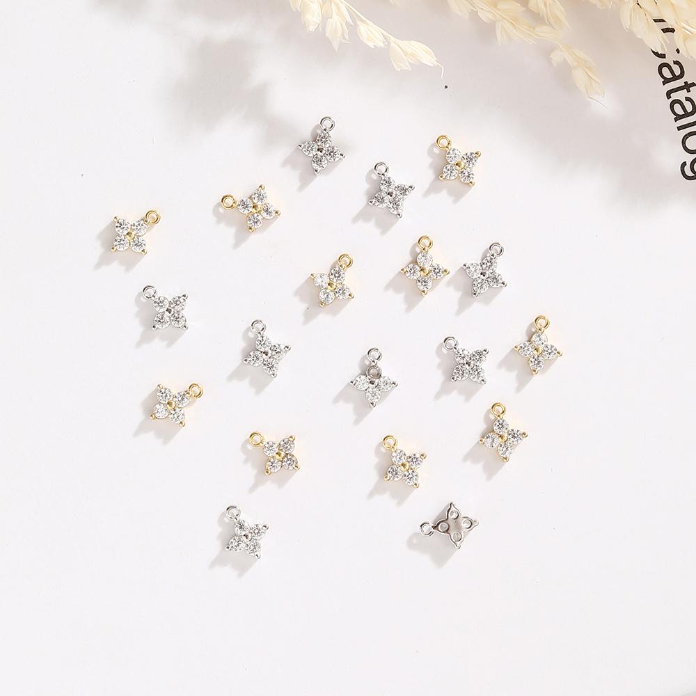 BenS Star Charms for Jewelry Making Mini Brass Cubic Zirconia Charm Necklace Jewelry Accessories Supplies P11
