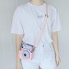 HIYQIN Instax FUJIFILM Instax Case Cute Camera Bag with Shoulder Strap and Back Pocket PU Leather Cover Single Color Case, Mini12/11/9/8+/8 (PK)