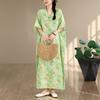 DIMANAF New 2026 Women Plus Size Summer Casual Long Dress Holiday Cotton Loose Oversize Maxi Floral Print Beach Sundress