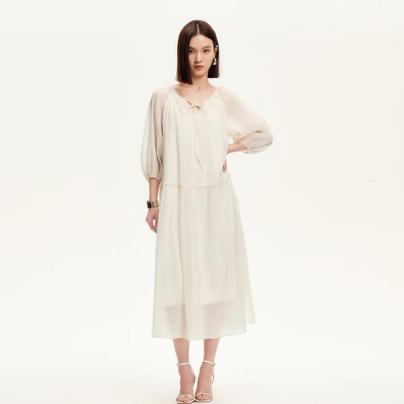 VEROMODA 2025 Summer V-Neck Pleated A-Line Dress