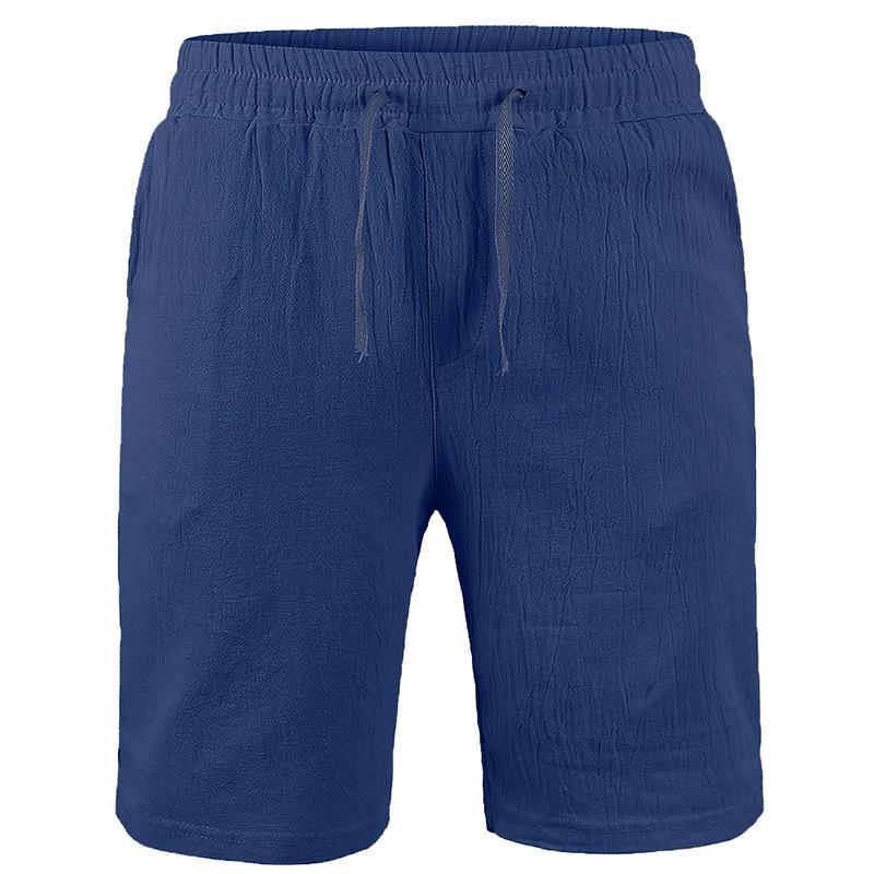 Summer Men's Cotton Linen Shorts Pants  Breathable Solid Color Linen Trousers Fitness Streetwear