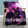 Dark Fantasy Dragon Moon Customize Text Blanket Lightweight Customizable Blanket Warmthful Decor Perfect for Livingroom Bedding Living Room Nap