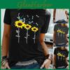 Bequemes Damen Basic T-Shirt mit floralem Gänseblümchen-Print, weiches Material, ideal für Sommerausflüge