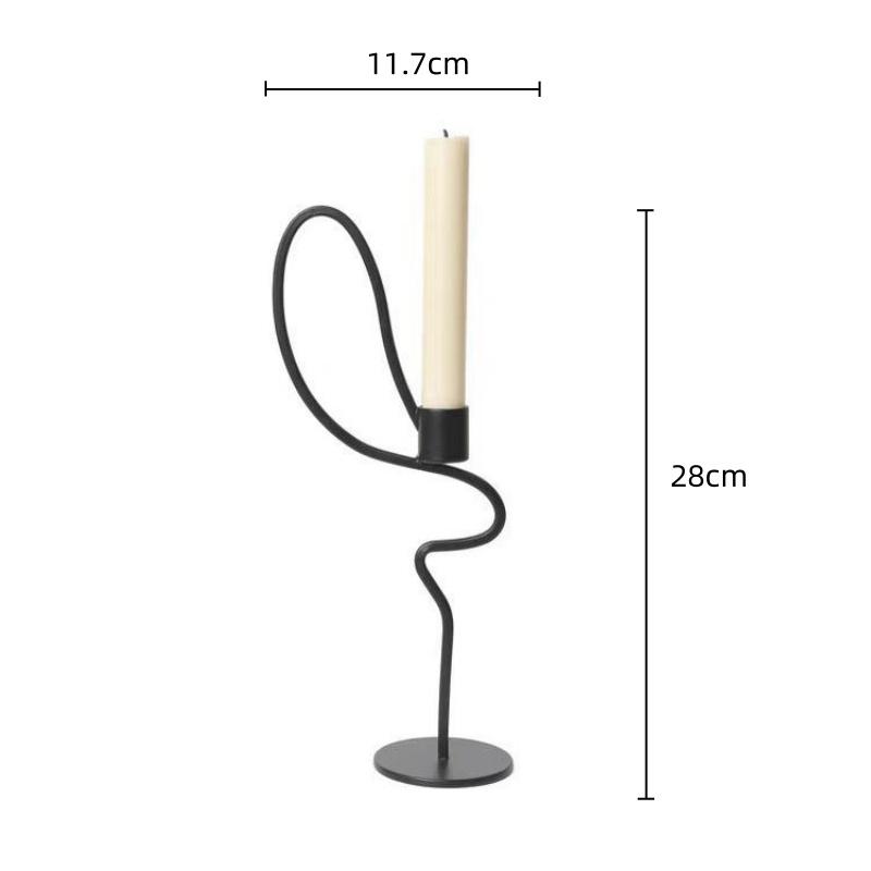 Metal Candlestick Candelabrum Geometric Candle Holder Black Line Metal Handicraft Wedding Centerpieces Home Decoration