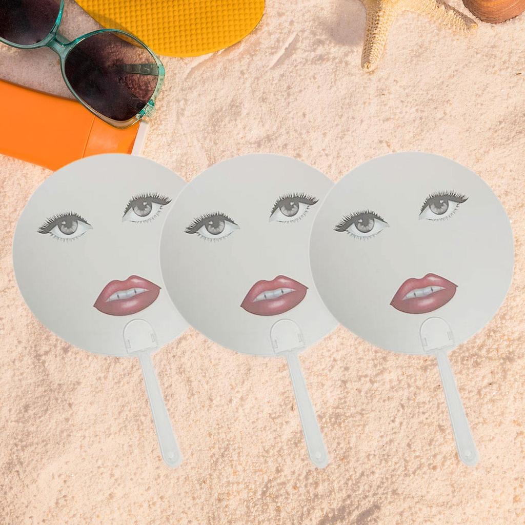 Hand Fan Summer Decoration Clear Round Pocket Fan for Performance Birthday