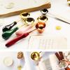 1 Pcs Anti-Hot Sealing Wax Spoon Wood Handle Retro Wax Stamping Spoons Invitation Cards Decorative Stamps Craft