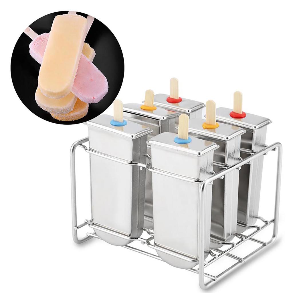 Stainless Steel Molds Ice Cream Industrial Home Kitchen DIY Ice Pop Mould Maker Tool(4#)