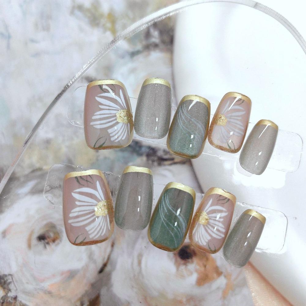 

Съемные французские накладные ногти носимые накладные ногти модные ногти для девочек H- Size S