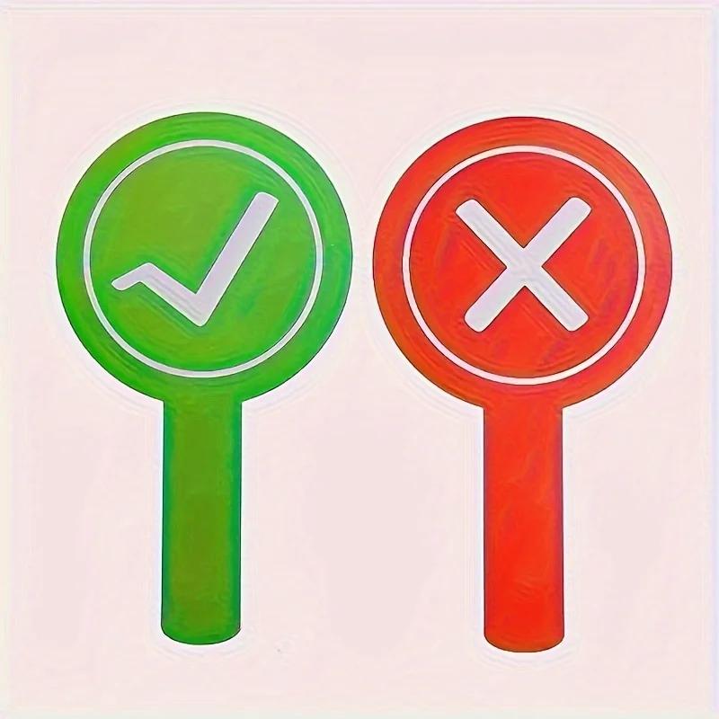 1PC Dual Sided Hand Held Response Card Correct or Incorrect Answer Clapper for Classroom Interaction and Debate Adjudication