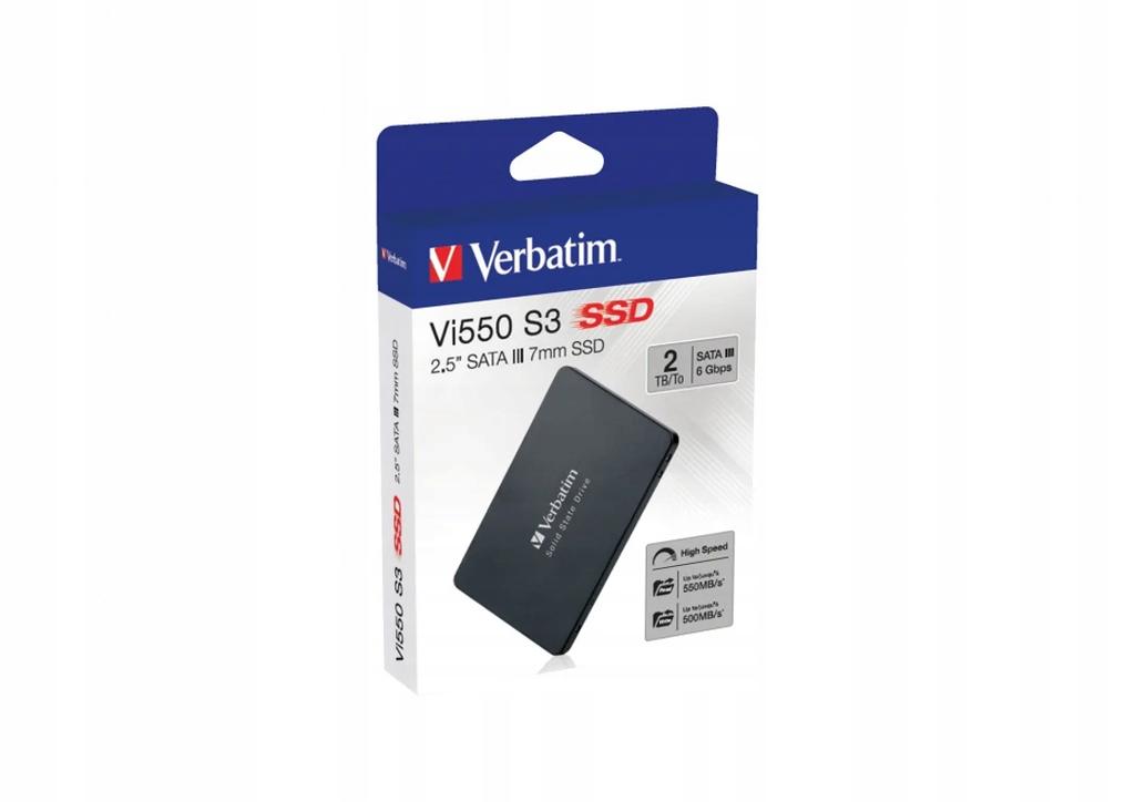 Dysk SSD wewnętrzny Verbatim Vi550 S3 2TB 2,5" SATA III czarny