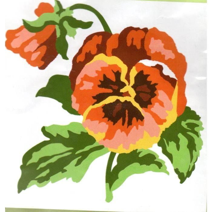 Kit Canevas - Pénélope - 14 x 14 cm - Imprimé blanc - Fournitures complètes - Aiguille et fil coton