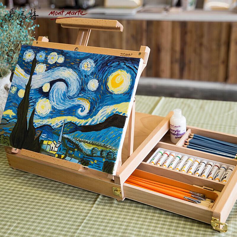 Mont Marte Beechwood Adjustable Desktop Easel with Drawer