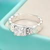 925 Sterling Silver Square Zircon Hollow 6-10# Ring for Women Wedding Engagement Fashion Charm Jewelry