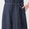 MUJI Hemp Blend Denim Size BC2N8A5S Women's Jumpsuit, Navy, XL,