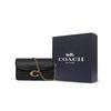 COACH Tabby Polished Pebbled Leather Shoulder Bag, Crossbody Bag Mini Women's Black 76197-B4BK