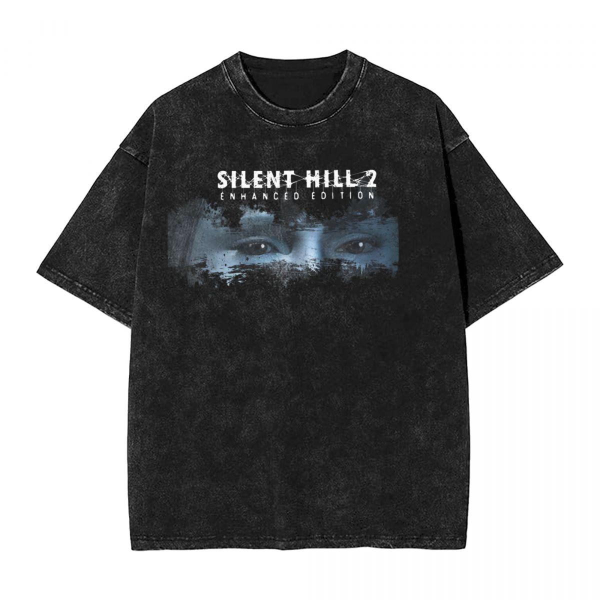 

Harajuku Cotton Tshirt Men Short Sleeve Tees Silent Hill Summer Cotton Loose Washed Tops TShirt Oversized Tee Shirt S
