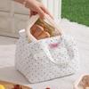 Durable Lunch Tote Bag Portable Food Container Bag Polka Dots Insulated Lunch Bag  Office