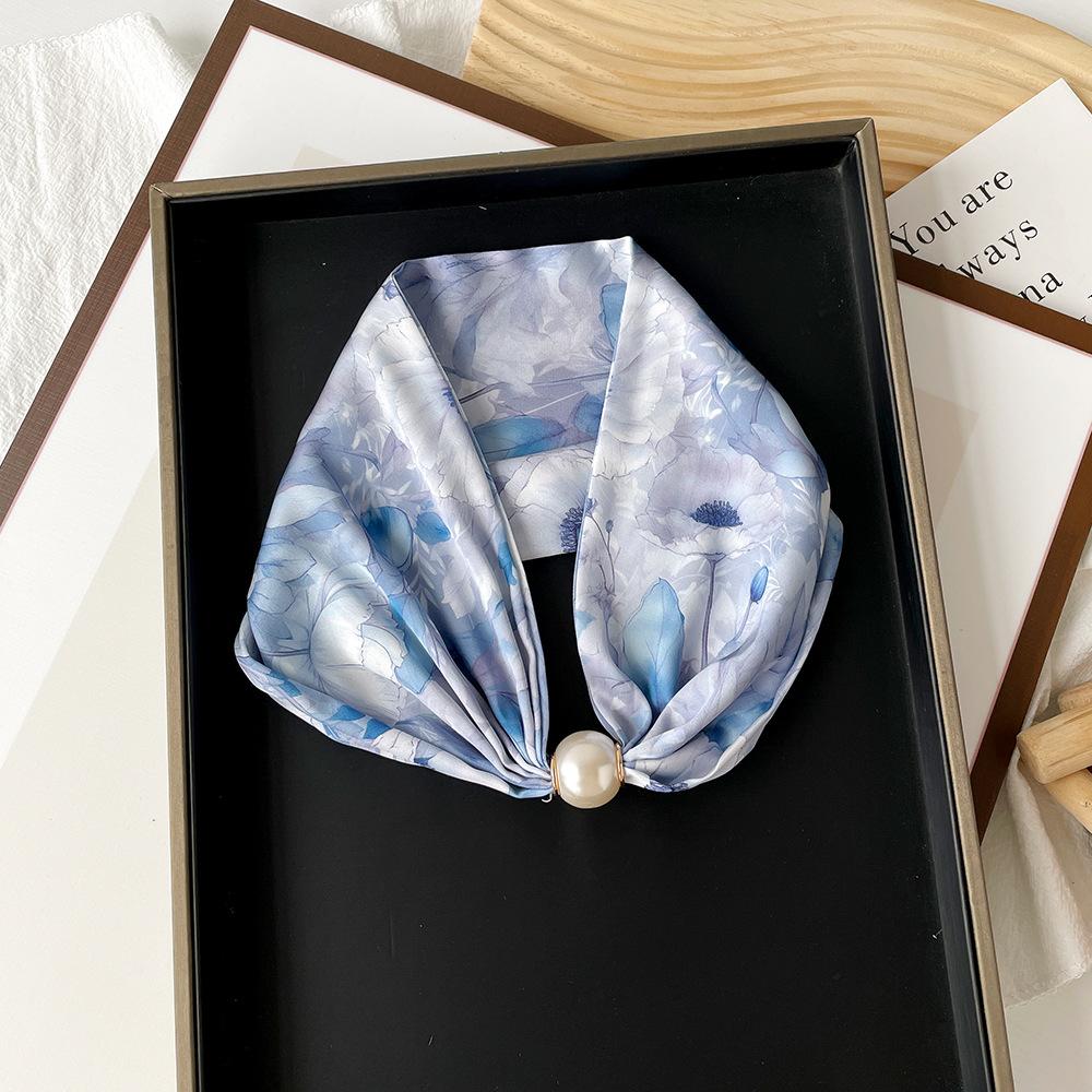Magnetic Buckle Small Scarf Diamond Studded Magnetic Buckle Scarf Women'S Necklace Headband Scarf Light Luxury Exquisite