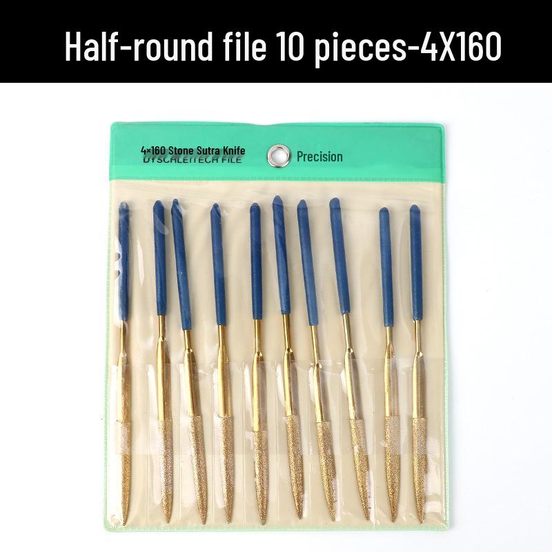 Titanium-Plated Diamond File Set: Flat/Incline with Extra Grade Carborundum for Precision Shaping, Free Shipping