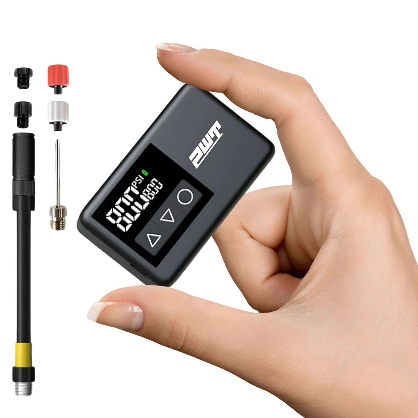 

Электрический велосипедный насос PWT, изготовленный при максимальном давлении 120, совместимый со всеми клапанами и Smart Air, совместимый с для шоссейных велосипедов и с функцией насоса, чёрный