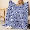 Soft Flannel Fleece Blanket Breathable Simple Plant Design, Skin-friendly Warm Throw for Home, Office, All Seasons, Christmas & Halloween