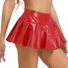 Womens Ladies Miniskirts Leather High Waist Pleated Mini Skirt Cocktail Party Sexy Clubwear Short Skirts
