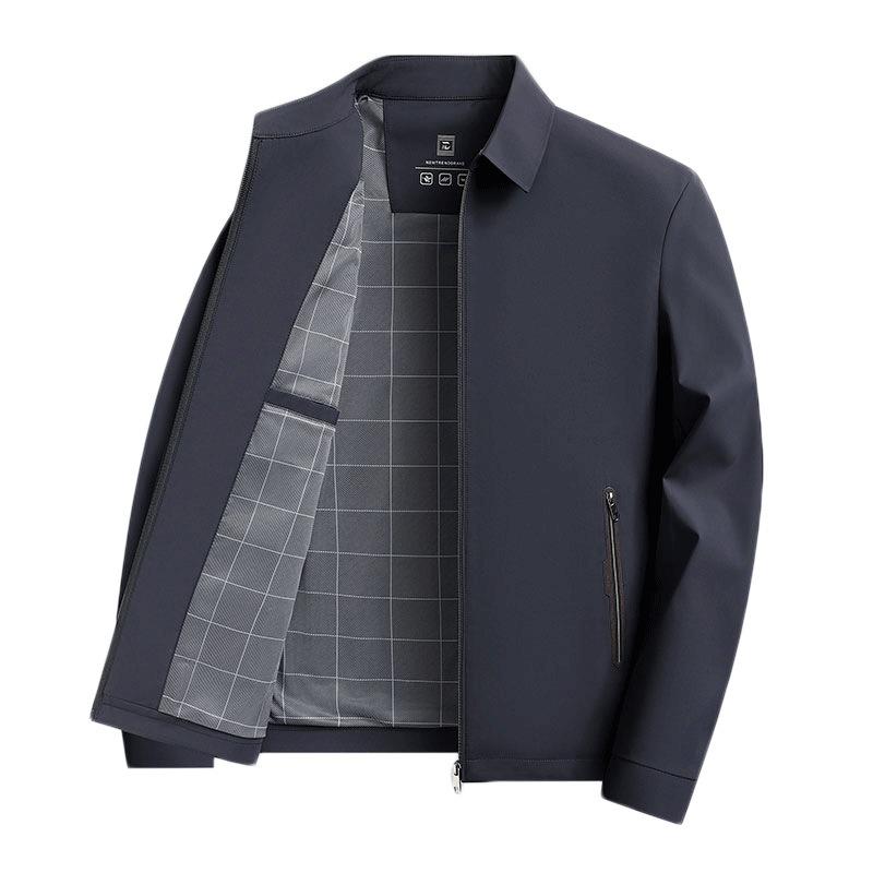 New high-quality milk silk lapel jacket executive business senior casual lapel jacket dad jacket