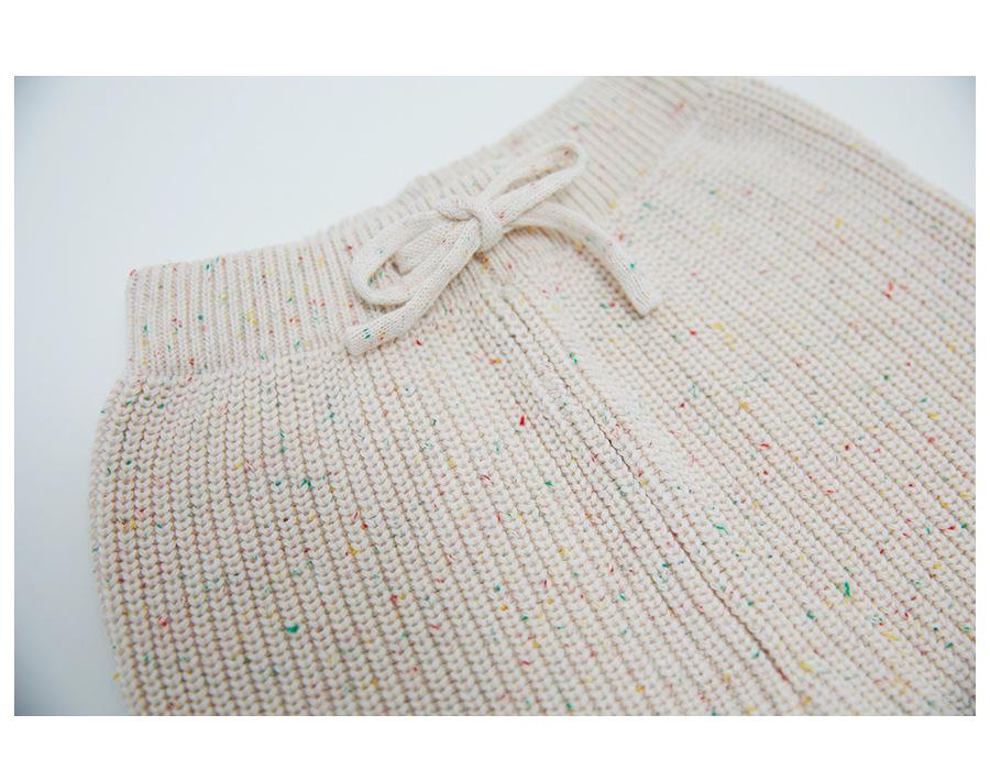 Europäische und Amerikanische Kinder Bunte Punkte Reine Baumwolle Basis Schicht Gestrickte Wollhose - Herbst/Winter für Säuglinge, Jungen und Mädchen.