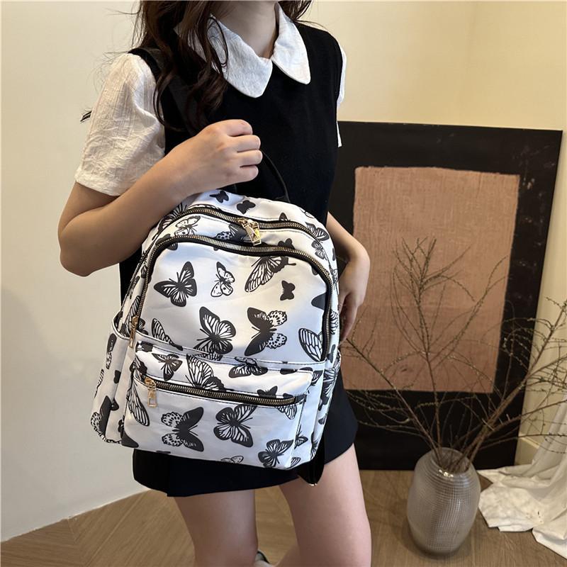 Butterfly Flower Cherry Print Casual Womens Backpack With Large Capacity For Daily Use