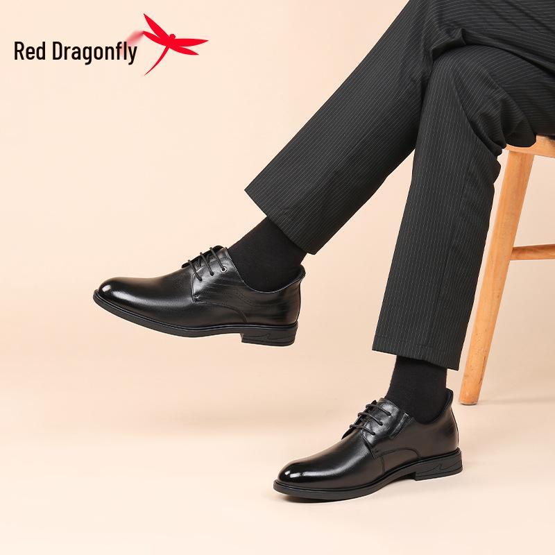 Red Dragonfly Men's Luxury Leather Derby Shoes - Casual & Formal