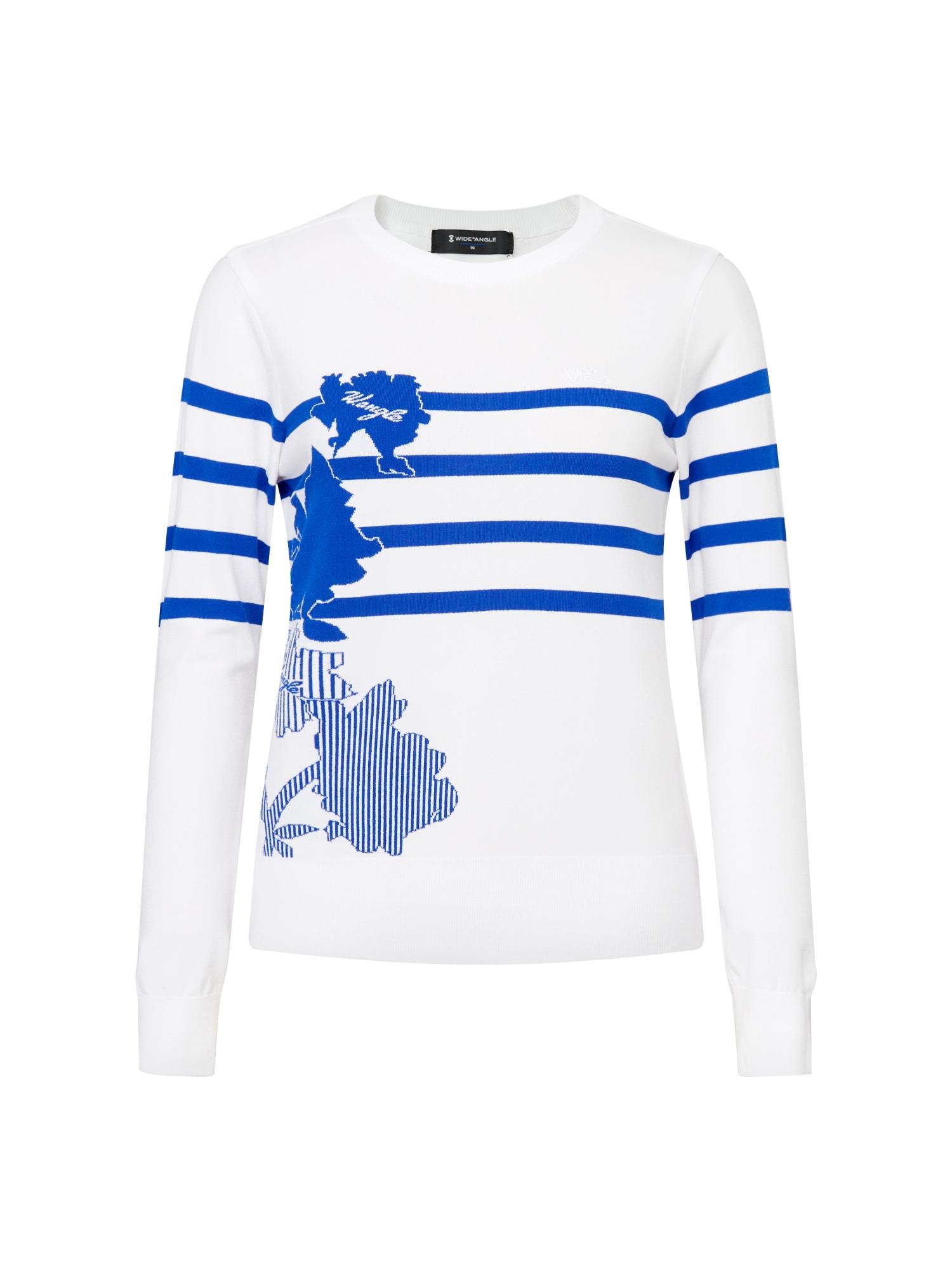 Wide Angle To Flower Intarsia Round Neck Sweater L_White White/02(85)