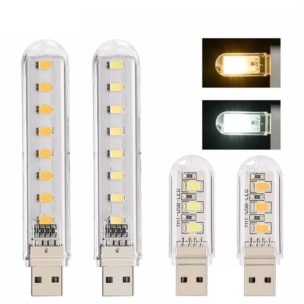 8LEDs Mini USB Light 3LEDs Warm White Book Light USB LED Lights Reading Book Lamp USB Night Light