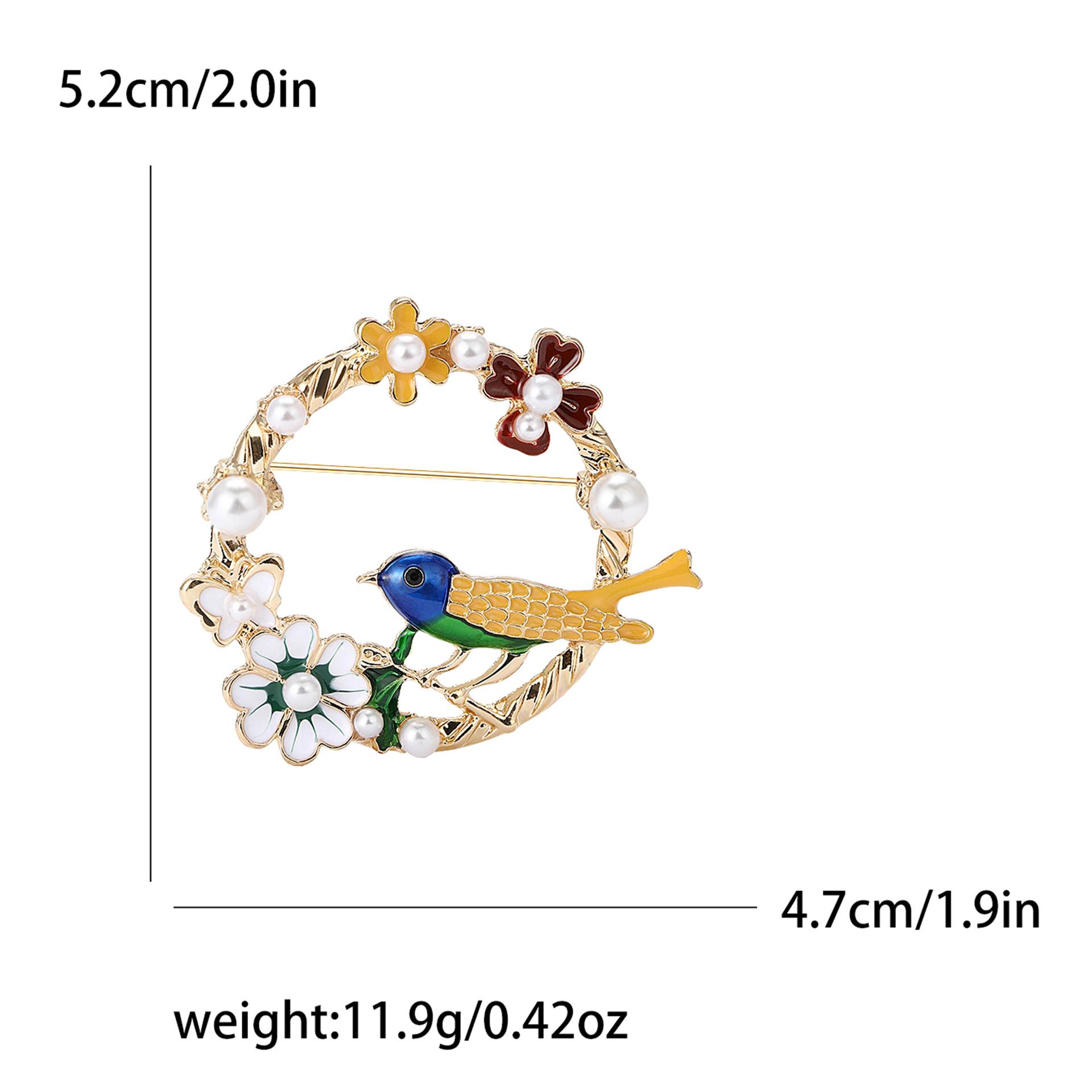 

Креативная универсальная брошь-венок из эмали из сплава в виде птицы, нишевый дизайн, женская одежда, украшение для корсажа