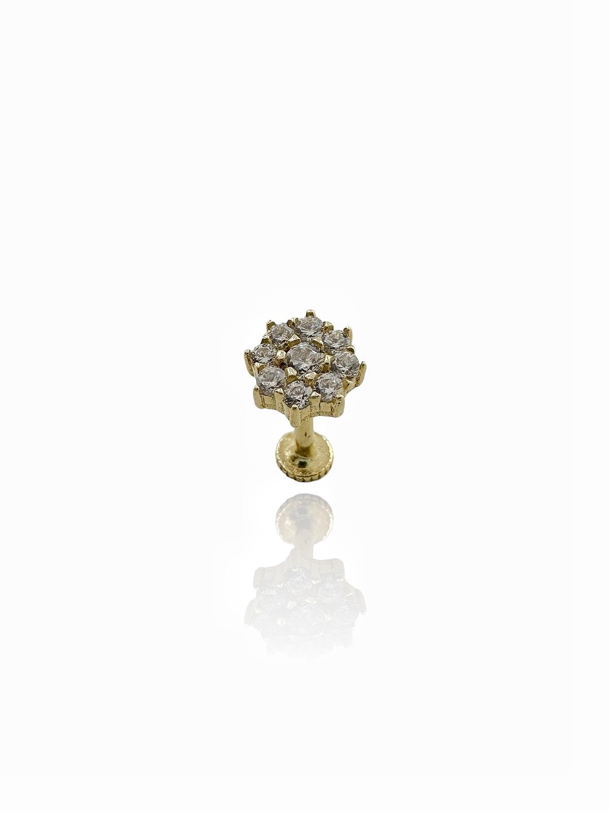 

Серьга Tragus с бриллиантом в оправе из 14-каратного золота с цирконом