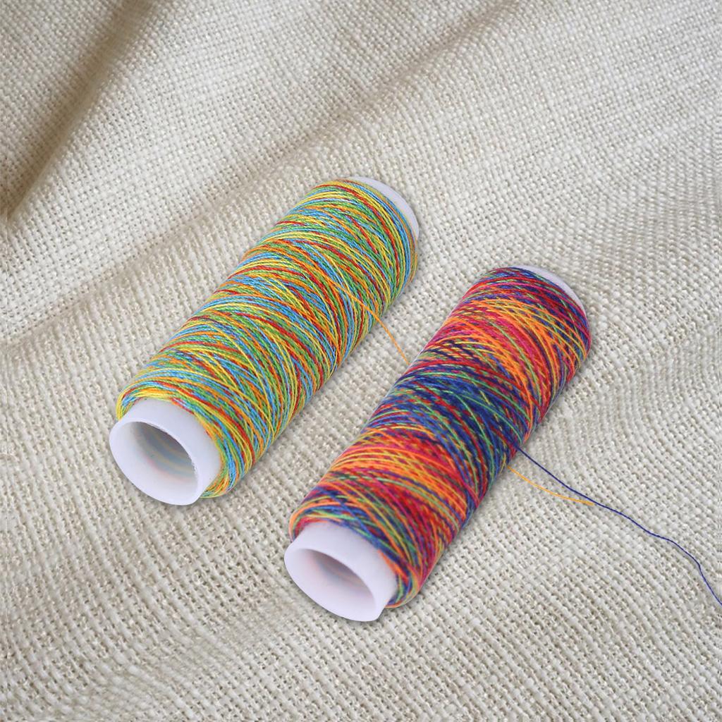 Sewing Thread 5pcs 110m Multicolor Gradient Sewing Quilting Polyester Embroidery Thread Spools Garment Accessories Thread