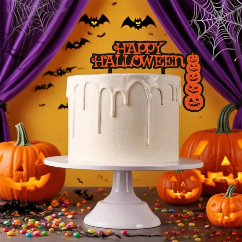 10 STÜCKE Acryl Halloween Kuchenaufsatz Rechter Winkel Kuchendekoration Flagge DIY Happy Halloween Party Kuchen Desserts Deko Zubehör