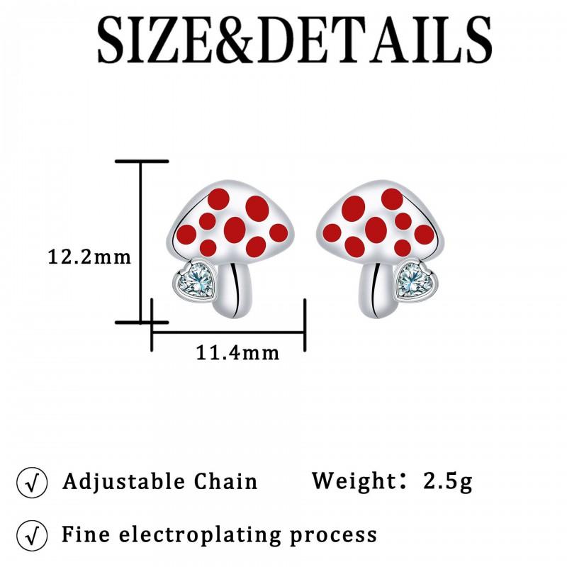 Elegant Mushroom Stud Earrings Women Post Copper Plated Fashion Sweet Minimalist Jewelry