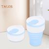 Collapsible Silicone Travel Cup 12oz Portable Foldable Coffee Mug for Camping Hiking Commuting Leakproof Eco-Friendly Water Bottle with Wide Mouth