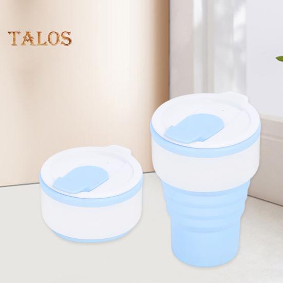 Collapsible Silicone Travel Cup 12oz Portable Foldable Coffee Mug for Camping Hiking Commuting Leakproof Eco-Friendly Water Bottle with Wide Mouth