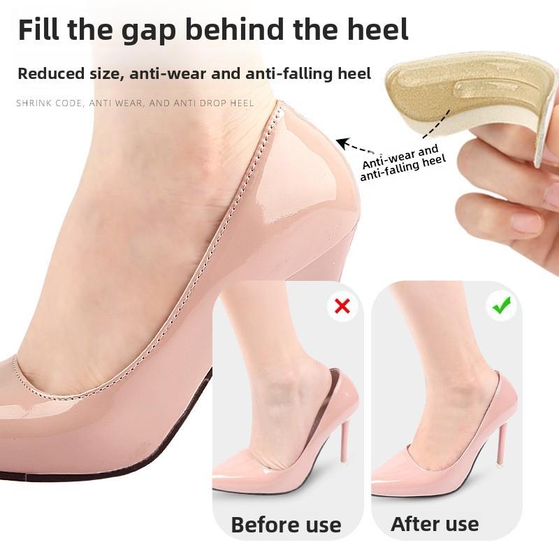 Silicone Loafers Heel Stickers Anti-heel Cutting Self-adhesive Anti-wear Half-size Pad for Big Change Small Adjustment Size