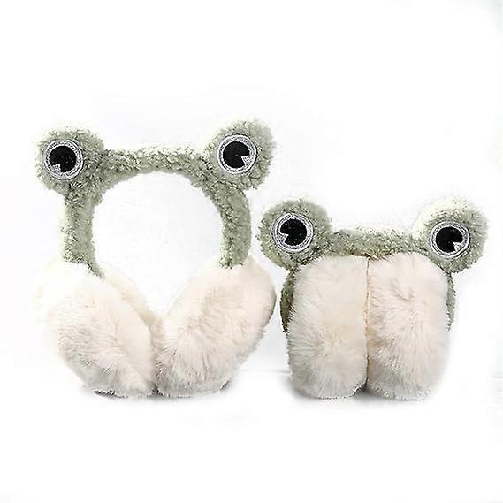 1 Pack Cute Animal Frog Earmuffs Girls Women Winter Warm Ear Covers Foldable Faux Fur Plush Earmuffs Warmers