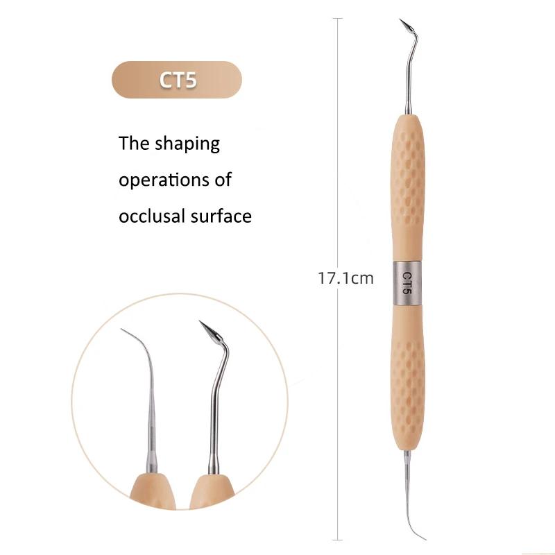 7Pcs/Set Dental Resin Filler Set Plastic Dresser With Silicone Handle Aesthetic Restoration Kit For Resin Knife Spatula Tool