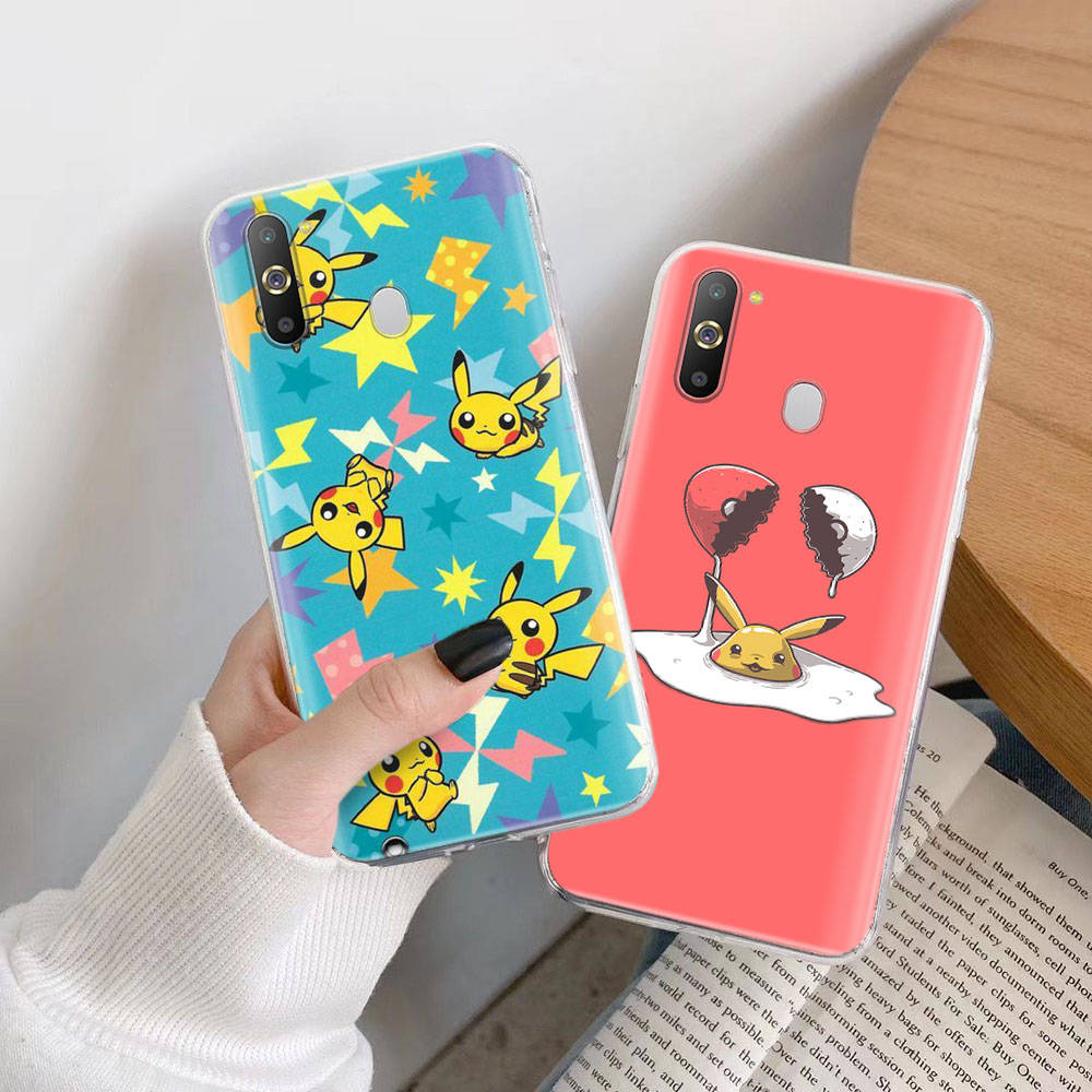 Transparent Case for Samsung A04 A14 A23 M33 M53 Realme 10 9 C35 C55 VIVO X80 Infinix Hot 30 Note 11 Tecno Spark 8P Pro P-34 Pokemon Pikachu