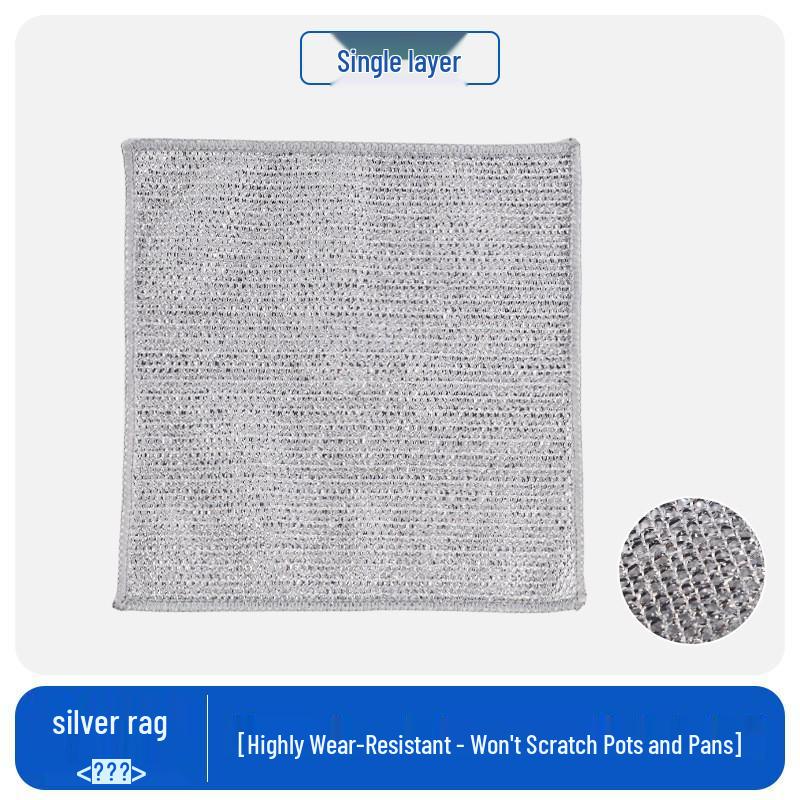 Silberfaden Doppelseitiges Spültuch: Antihaftöl, Stahlwolle-Scheuerschwamm für die Küchenreinigung