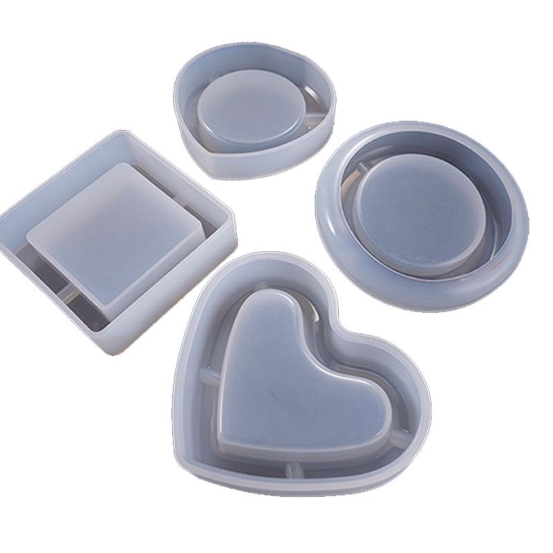 DIY Silicone Mold for Heart, Square, Rhombus, Round, and Plum Blossom Crystal Epoxy Ashtrays