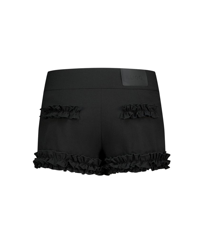 ILLIGO Frill Low Button Shorts Black